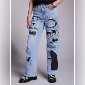 Her Universe Studio Ghibli Spirited Away Wide Leg Jeans. Sz 11 NWOT